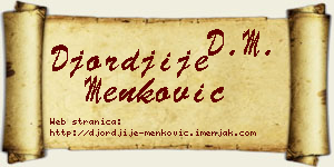 Đorđije Menković vizit kartica